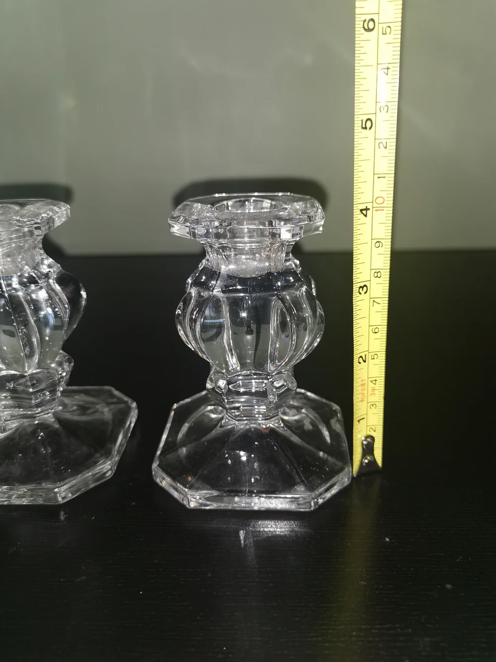 Vintage Pair of Gorham Germany Heavy Full Lead Crystal 4